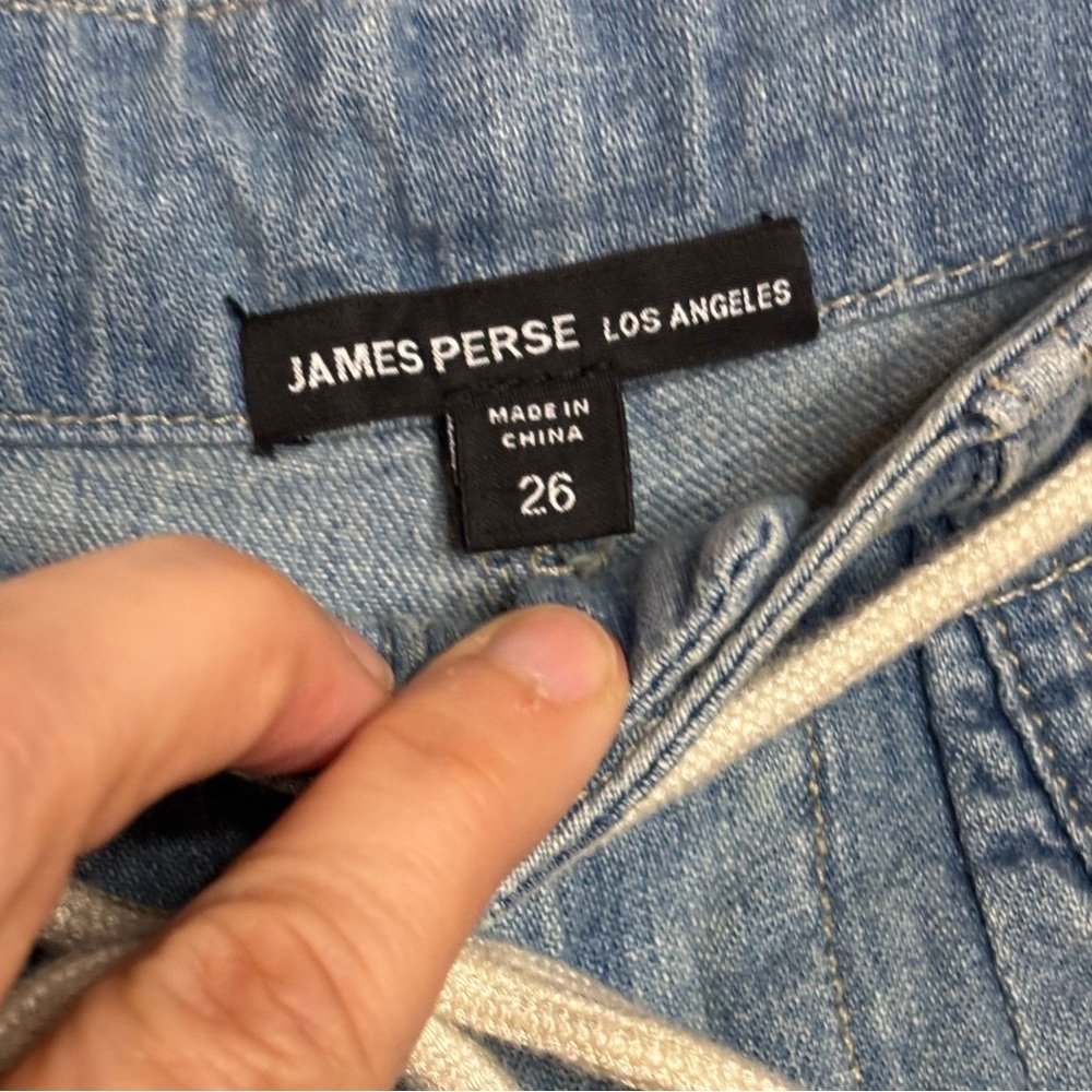 EUC James Perse Womens Light Blue Drawstring Denim Utility Pant size 26 - Picture 4 of 10